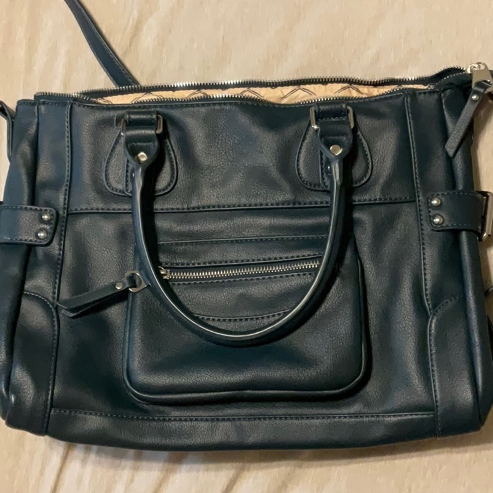 Elegant Black Leather Tote Bag